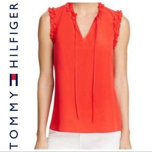 Tommy Hilfiger Ruffle Sleeveless Top Size L NWT